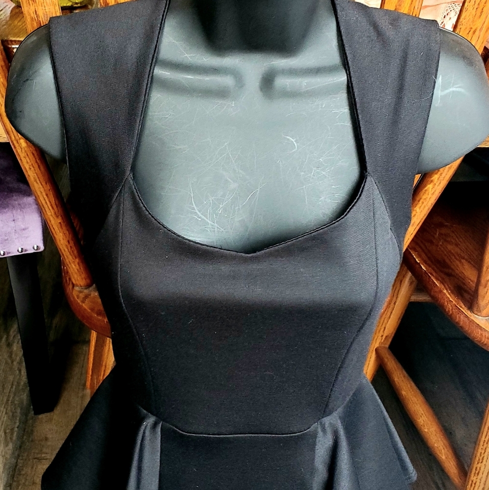 Black peplum dress